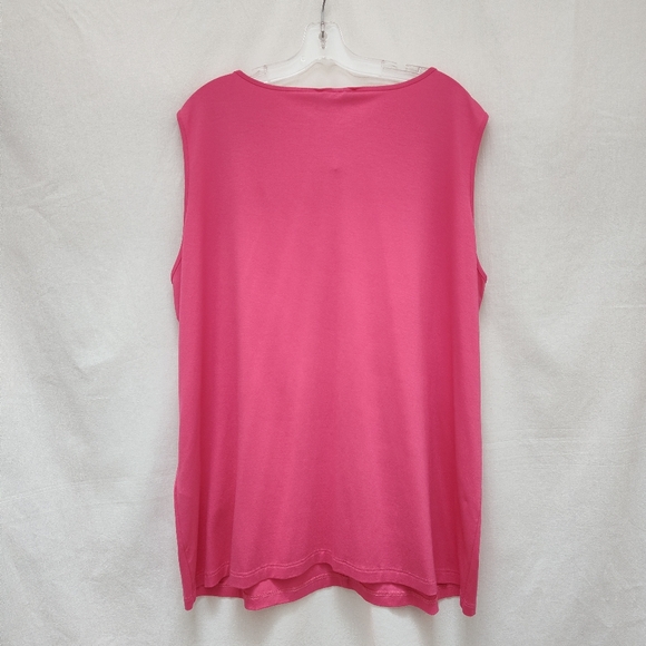NEW Verpass sleeveless top Barbie pink new stretch blouse metal 22 plus size - Picture 11 of 13